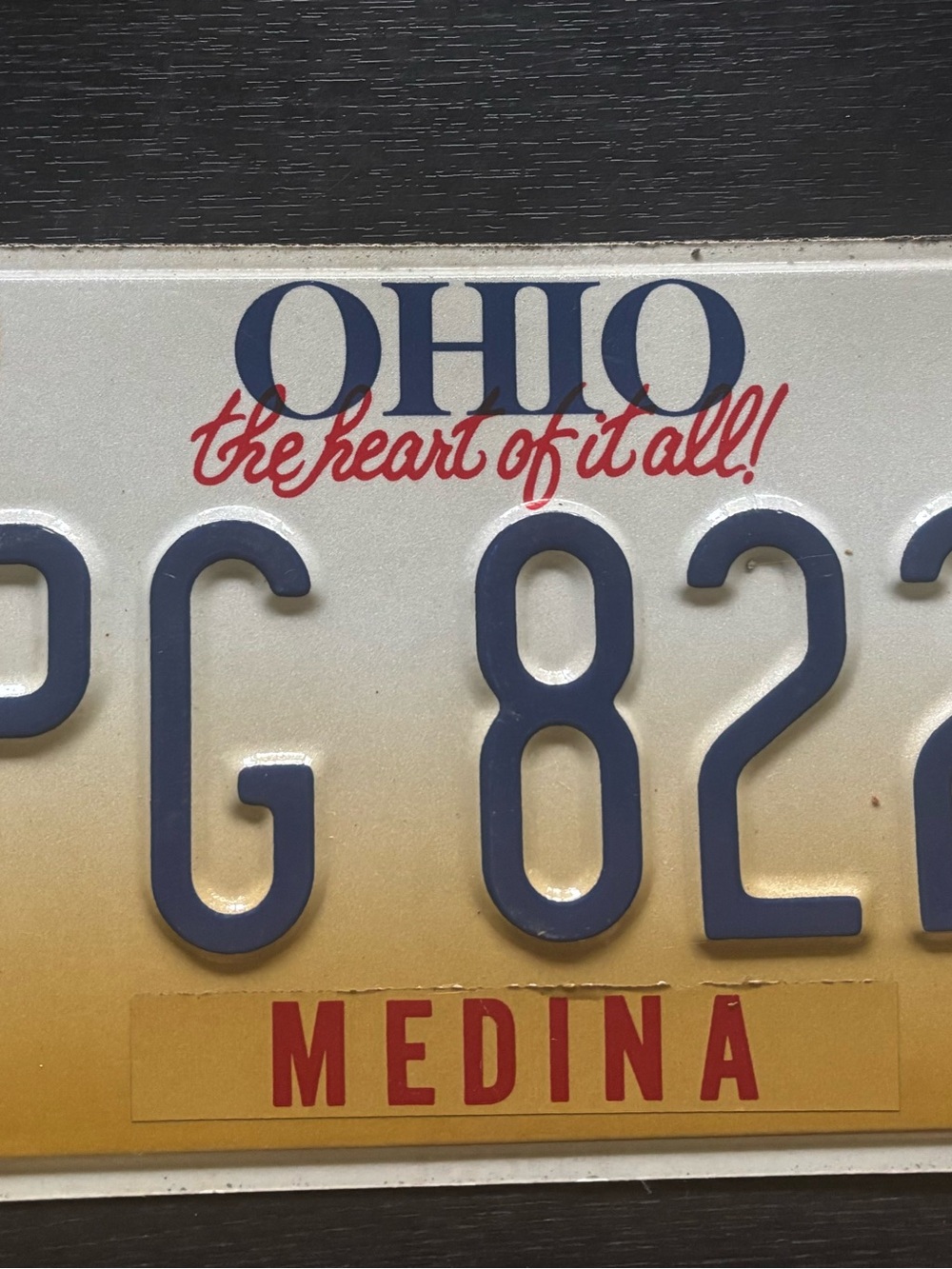 Ohio Medina Decorative License Plate Wall Accent in Blue, Red, and Gold